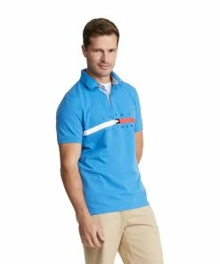 Big & Tall Tommy Hilfiger Flag Logo Polo -Casual Outfits For Men Elegant store 5484151 Blue Blitz