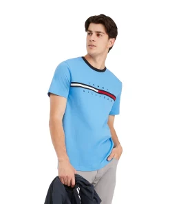 Big & Tall Tommy Hilfiger Flag Logo Polo -Casual Outfits For Men Elegant store 5484151 Soft Cornflower