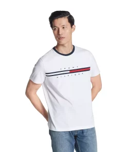 Big & Tall Tommy Hilfiger Flag Logo Polo -Casual Outfits For Men Elegant store 5484151 White Suede
