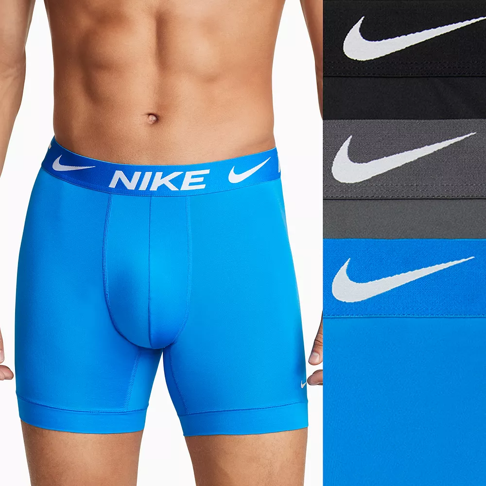Men's Nike Dri-FIT Essential 3-pack Microfiber Long-Leg Boxer Briefs 3 Men's Nike Dri-FIT Essential 3-pack Microfiber Long-Leg Boxer Briefs