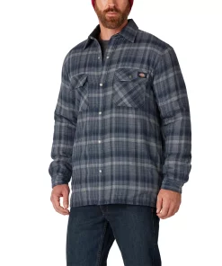 Men's Dickies Hydroshield Plaid Sherpa-Lined Flannel Shirt Jacket