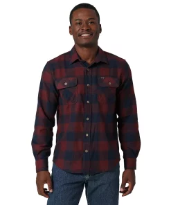 Men's Wrangler Brushed Flannel Button-Down Shirt