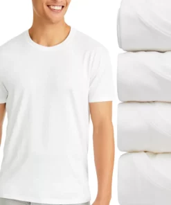Men's Hanes Ultimate® 4-Pack Comfort-Fit Stretch Crewneck Tees 8 Men's Hanes Ultimate® 4-Pack Comfort-Fit Stretch Crewneck Tees -Casual Outfits For Men Elegant store 5616275 White