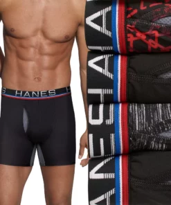 Men's Hanes Sport™ 4-Pack X-Temp® Total Support Pouch™ Boxer Briefs
