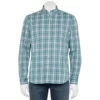 Men's Sonoma Goods For Life® Perfect-Length Button-Down Shirt -Casual Outfits For Men Elegant store 5642085 Blue Plaid