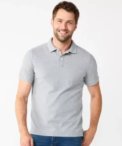 Men's Sonoma Goods For Life® Pique Polo -Casual Outfits For Men Elegant store 5674146 Medium Mineral