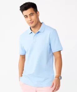 Men's Sonoma Goods For Life® Pique Polo -Casual Outfits For Men Elegant store 5674146 Scott Blue