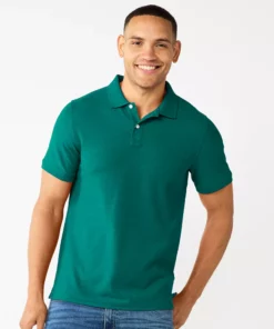Men's Sonoma Goods For Life® Pique Polo -Casual Outfits For Men Elegant store 5674146 Tijuana Teal