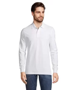 Men's Lands' End Comfort First Mesh Polo -Casual Outfits For Men Elegant store 5684537 White