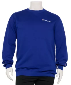 Big & Tall Champion® Powerblend Fleece Sweatshirt -Casual Outfits For Men Elegant store 5696587 Valiant Blue