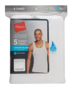 Men's Hanes Ultimate® 5-pack ComfortBlend A-Shirts 7 Men's Hanes Ultimate® 5-pack ComfortBlend A-Shirts -Casual Outfits For Men Elegant store 5699541 ALT2