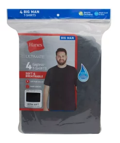 Big & Tall Hanes Ultimate® Cool Comfort® FreshIQ® Crewneck T-Shirt 4-Pack -Casual Outfits For Men Elegant store 5703916 ALT2