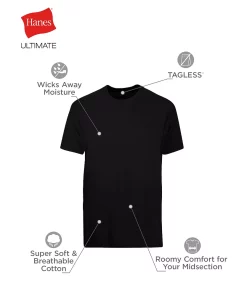 Big & Tall Hanes Ultimate® Cool Comfort® FreshIQ® Crewneck T-Shirt 4-Pack -Casual Outfits For Men Elegant store 5703916 ALT5