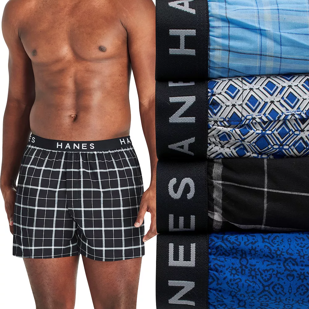Big & Tall Hanes Ultimate® Cool Comfort® 4-Pack Woven Boxer 3 Big & Tall Hanes Ultimate® Cool Comfort® 4-Pack Woven Boxer