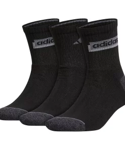 Adidas Men's Blocked Linear II 3-Pack Quarter Socks