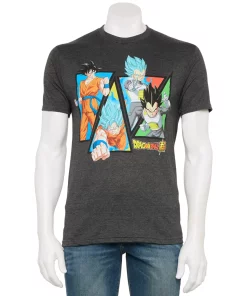 Men's Dragon Ball Z Graphic Tee -Casual Outfits For Men Elegant store 5724093 Charcoal Heather