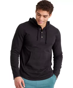 Men's Hanes Originals Tri-blend Jersey Hoodie -Casual Outfits For Men Elegant store 5737305 Black