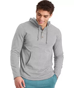 Men's Hanes Originals Tri-blend Jersey Hoodie -Casual Outfits For Men Elegant store 5737305 Silverstone Pe Heather