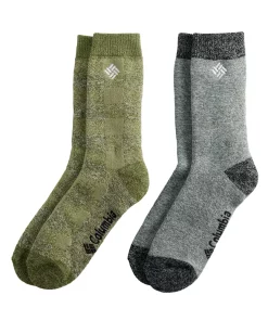 Men's Columbia Lifestyle Check Mate Medium Thermal 2-Pack Crew Socks -Casual Outfits For Men Elegant store 5766436 ALT