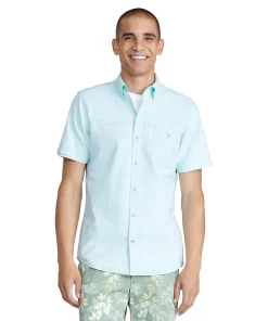 Men's IZOD Saltwater Dockside Button Front Shirt -Casual Outfits For Men Elegant store 5812411 Cockatoo