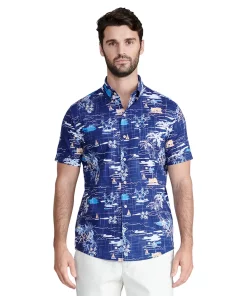 Men's IZOD Saltwater Dockside Button Front Shirt -Casual Outfits For Men Elegant store 5812411 Twilight Blue