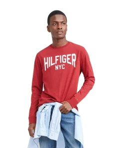 Men's Tommy Hilfiger Logo Graphic Tee -Casual Outfits For Men Elegant store 5854287 Regatta Red