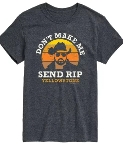 Big & Tall Yellowstone Send RIP Tee -Casual Outfits For Men Elegant store 5860354 Gray