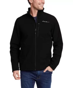 Big & Tall Eddie Bauer Point Vista Softshell Jacket -Casual Outfits For Men Elegant store 5882747 Black