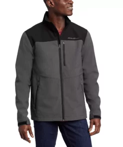 Big & Tall Eddie Bauer Point Vista Softshell Jacket -Casual Outfits For Men Elegant store 5882747 Grey