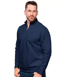 Men's Antigua Gambit Quarter-Zip Fleece Top -Casual Outfits For Men Elegant store 5893727 Blue