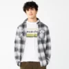 Men's Hurley Flannel Plaid Button-Down Shirt 2 Men's Hurley Flannel Plaid Button-Down Shirt -Casual Outfits For Men Elegant store 5920480 Black