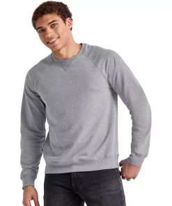 Men's Hanes Tri-Blend French Terry Sweatshirt -Casual Outfits For Men Elegant store 5942043 Concrete Pe Heather