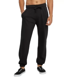 Men's Hanes Originals Fleece Jogger Pants -Casual Outfits For Men Elegant store 5942061 Black