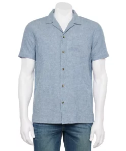 Men's Sonoma Goods For Life® Camp Shirt -Casual Outfits For Men Elegant store 5942959 Blue
