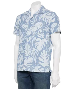 Men's Sonoma Goods For Life® Camp Shirt -Casual Outfits For Men Elegant store 5942959 Blue Floral