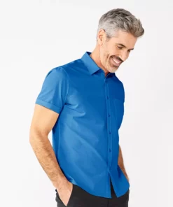 Men's Apt. 9® Untucked-Fit Stretch Button-Down Shirt 15 Men's Apt. 9® Untucked-Fit Stretch Button-Down Shirt -Casual Outfits For Men Elegant store 5947844 Blue