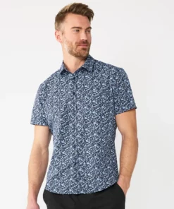 Men's Apt. 9® Untucked-Fit Stretch Button-Down Shirt 18 Men's Apt. 9® Untucked-Fit Stretch Button-Down Shirt -Casual Outfits For Men Elegant store 5947844 Blue Floral