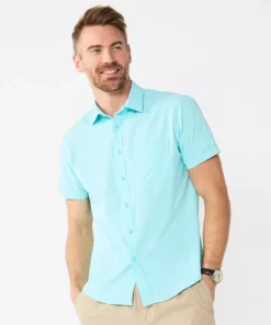 Men's Apt. 9® Untucked-Fit Stretch Button-Down Shirt 22 Men's Apt. 9® Untucked-Fit Stretch Button-Down Shirt -Casual Outfits For Men Elegant store 5947844 Coastal Waters