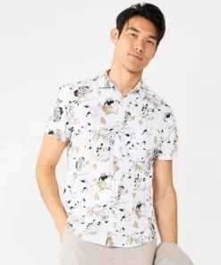 Men's Apt. 9® Untucked-Fit Stretch Button-Down Shirt 19 Men's Apt. 9® Untucked-Fit Stretch Button-Down Shirt -Casual Outfits For Men Elegant store 5947844 White Floral