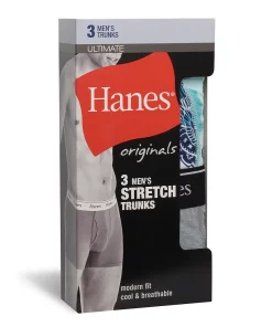 Men's Hanes® Originals Ultimate 3-Pack Trunks with Moisture-Wicking Stretch Cotton -Casual Outfits For Men Elegant store 5949050 ALT