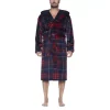 Big & Tall Residence Sueded Fleece Hooded Robe -Casual Outfits For Men Elegant store 5992808 Navy