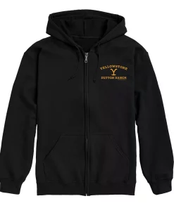 Men's Yellowstone Dutton Ranch Zip Hoodie -Casual Outfits For Men Elegant store 5996833 Black