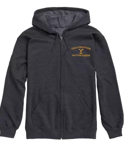 Men's Yellowstone Dutton Ranch Zip Hoodie -Casual Outfits For Men Elegant store 5996833 Gray