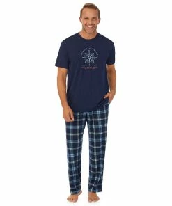 Men's Cuddl Duds® Tee & Pants 2-Piece Pajama Set 12 Men's Cuddl Duds® Tee & Pants 2-Piece Pajama Set -Casual Outfits For Men Elegant store 6007508 Navy Outdoor Adventure