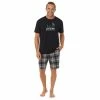 Men's Cuddl DudsĀ® Tee & Shorts 2-Piece Pajama Set 1 Men's Cuddl DudsĀ® Tee & Shorts 2-Piece Pajama Set -Casual Outfits For Men Elegant store 6007509 Black Plaid