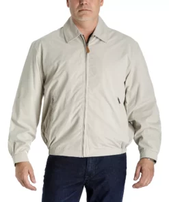 Men's TOWER by London Fog Microfiber Golf Jacket -Casual Outfits For Men Elegant store 890003 Cement