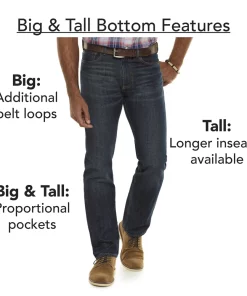 Big & Tall Lee® Loose-Fit Comfort Waist Straight-Leg Jeans -Casual Outfits For Men Elegant store 949272 ALT3
