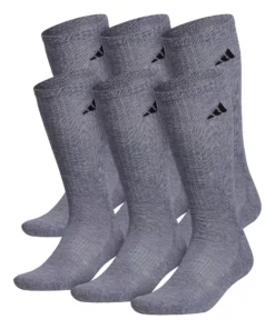 Men's adidas 6-pack Athletic Cushioned Crew Socks -Casual Outfits For Men Elegant store 984385 Medium Gray