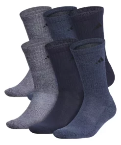 Men's adidas 6-pack Athletic Cushioned Crew Socks -Casual Outfits For Men Elegant store 984385 Navy Marl